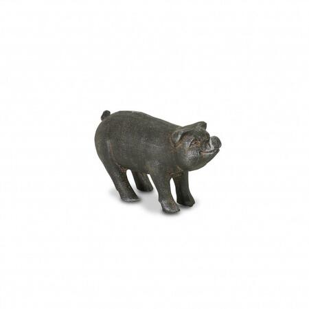 PALACEDESIGNS 5 in. Cast Iron Pig Hand Painted Sculpture, Black PA3110701